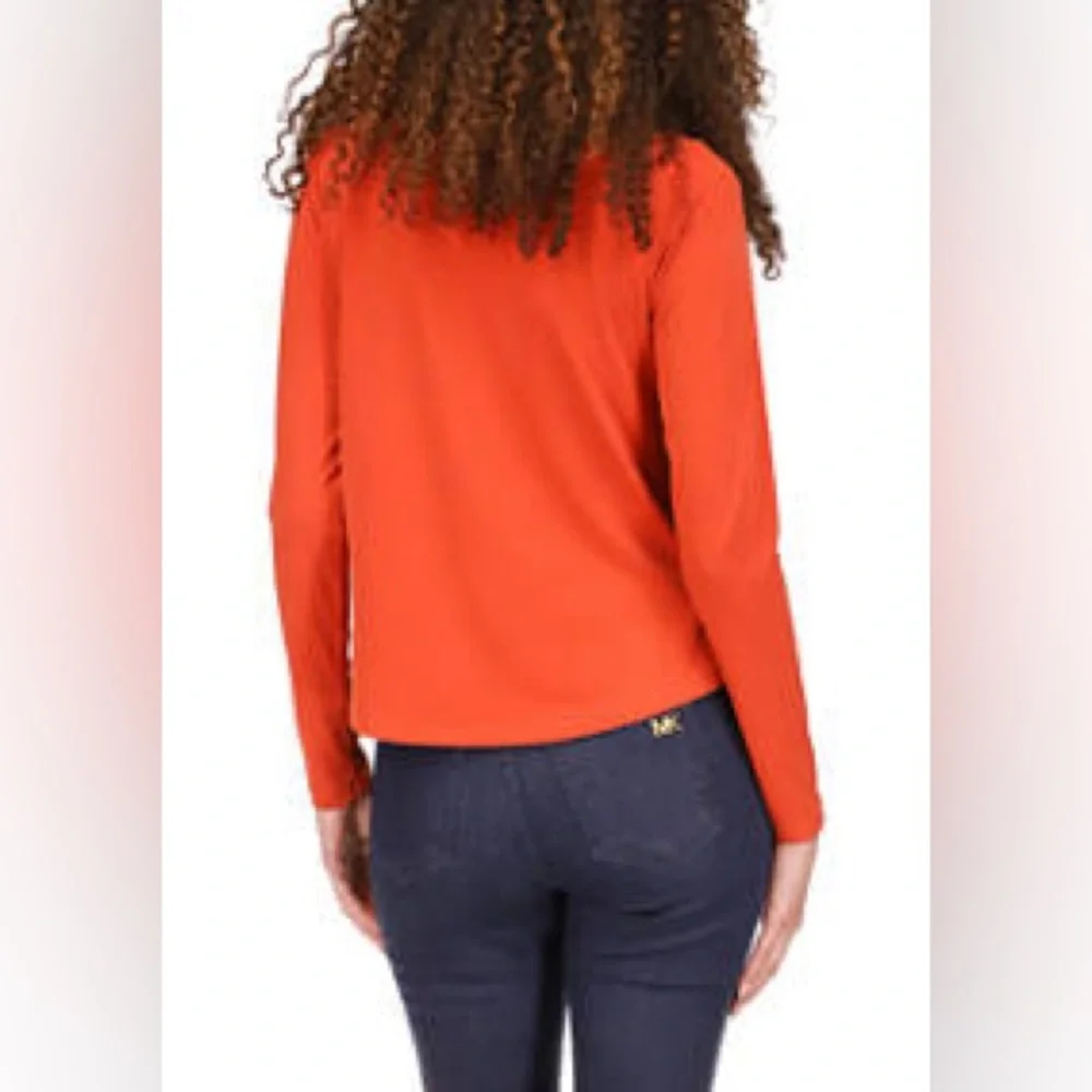 Michael Kors Woman’s Medium Rust Long Sleeve Blouse - Picture 2 of 6